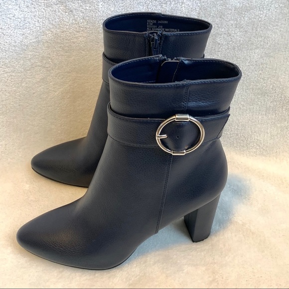 NEW Jones New York Size 8.5 Women Navy Blue Boots - Picture 3 of 7